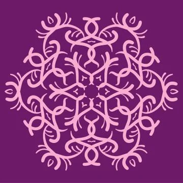 Hand drawn mandala abstract circle ornament vector illustration Stock Illustration