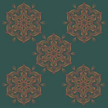 Hand drawn mandala abstract circle ornament vector illustration Stock Illustration