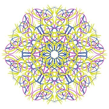 Hand drawn mandala abstract circle ornament vector illustration Stock Illustration