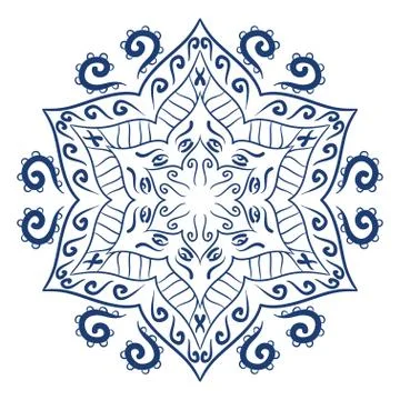 Hand drawn mandala abstract circle ornament vector illustration Stock Illustration