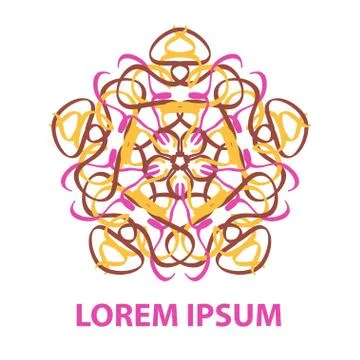 Hand drawn mandala abstract circle ornament vector illustration. Stock Illustration