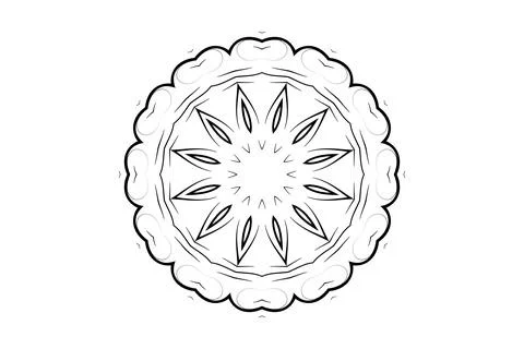 Hand Drawn Mandala Black White Circular Motif Stock Illustration