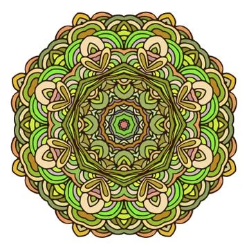 Hand drawn mandala colorful template Stock Illustration