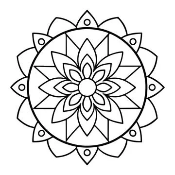 Hand-drawn mandala in vector format. A vibrantly decorated mandala. Separate Stock Illustration
