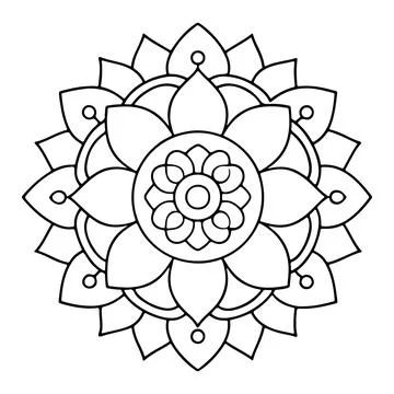 Hand-drawn mandala in vector format. A vibrantly decorated mandala. Separate Stock Illustration