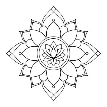 Hand-drawn mandala in vector format. A vibrantly decorated mandala. Separate Stock Illustration