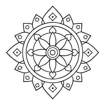 Hand-drawn mandala in vector format. A vibrantly decorated mandala. Separate Stock Illustration