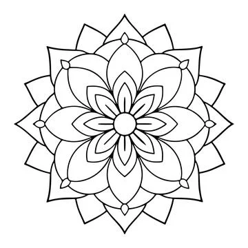 Hand-drawn mandala in vector format. A vibrantly decorated mandala. Separate Stock Illustration
