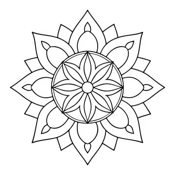 Hand-drawn mandala in vector format. A vibrantly decorated mandala. Separate Stock Illustration
