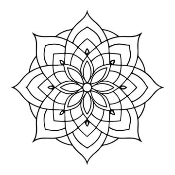 Hand-drawn mandala in vector format. A vibrantly decorated mandala. Separate Stock Illustration