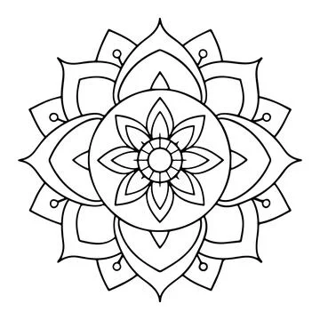 Hand-drawn mandala in vector format. A vibrantly decorated mandala. Separate Stock Illustration