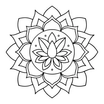 Hand-drawn mandala in vector format. A vibrantly decorated mandala. Separate Stock Illustration