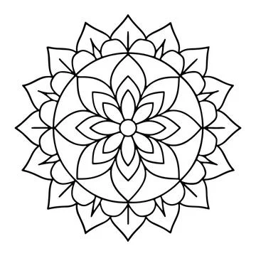 Hand-drawn mandala in vector format. A vibrantly decorated mandala. Separate Stock Illustration