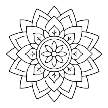Hand-drawn mandala in vector format. A vibrantly decorated mandala. Separate Stock Illustration