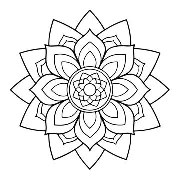 Hand-drawn mandala in vector format. A vibrantly decorated mandala. Separate Stock Illustration