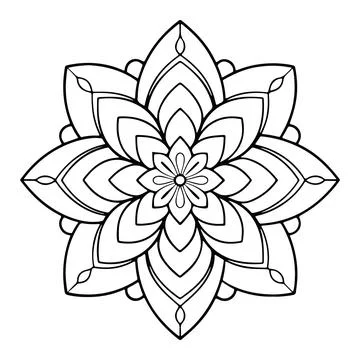 Hand-drawn mandala in vector format. A vibrantly decorated mandala. Separate Stock Illustration