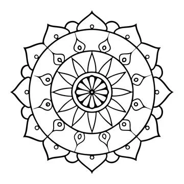 Hand-drawn mandala in vector format. A vibrantly decorated mandala. Separate Stock Illustration