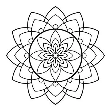 Hand-drawn mandala in vector format. A vibrantly decorated mandala. Separate Stock Illustration