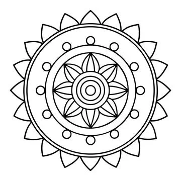 Hand-drawn mandala in vector format. A vibrantly decorated mandala. Separate Stock Illustration