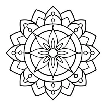 Hand-drawn mandala in vector format. A vibrantly decorated mandala. Separate Stock Illustration