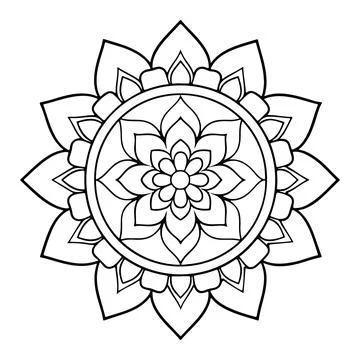 Hand-drawn mandala in vector format. A vibrantly decorated mandala. Separate Stock Illustration