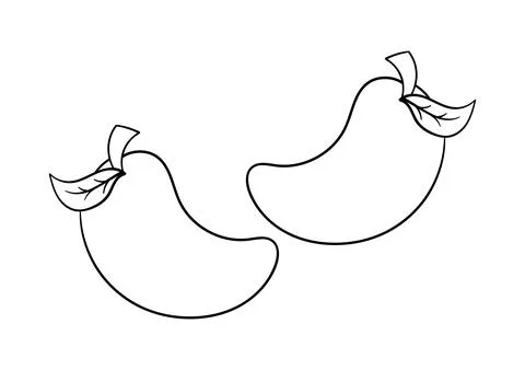 Hand drawn mango fruit Stock Illustration