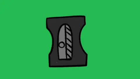 Hand-Drawn Manual Pencil Sharpener | 2D Animated School Accessory Vídeos de archivo 333983149