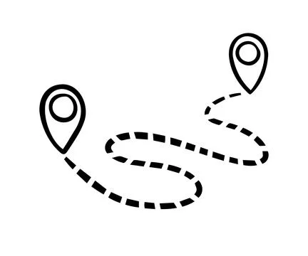 Hand drawn map distance measuring icon. Doodle Map route vector pictogram Stock Illustration