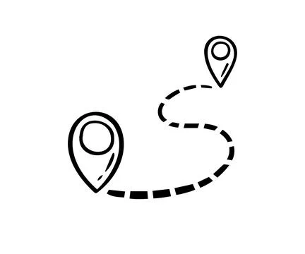 Hand drawn map distance measuring icon. Doodle Map route vector pictogram Stock Illustration