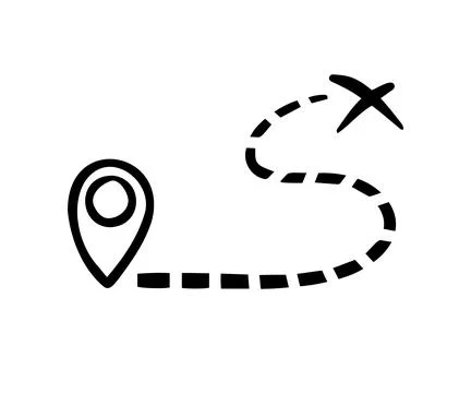 Hand drawn map distance measuring icon. Doodle Map route vector pictogram Stock Illustration