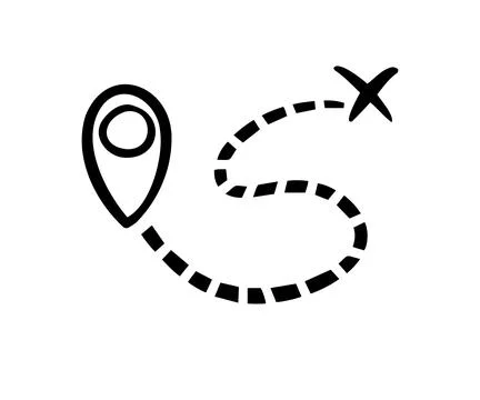 Hand drawn map distance measuring icon. Doodle Map route vector pictogram Stock Illustration