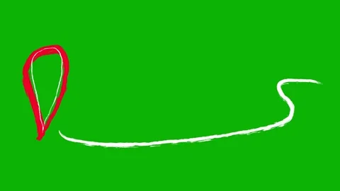Hand drawn map pin location icon animation on green screen. Scribble red GPS  Stock Footage 325800110