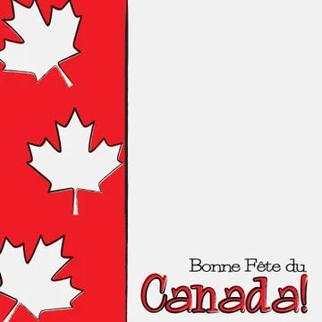 Hand drawn maple leaf Canada Day card in vector format. Stock Illustration