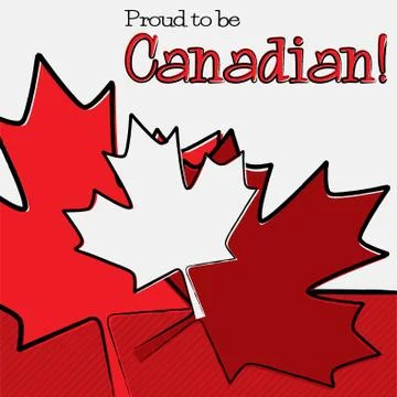 Hand drawn maple leaf Canada Day card in vector format. Stock Illustration