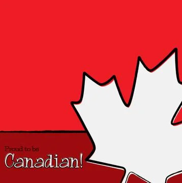 Hand drawn maple leaf Canada Day card in vector format. Stock Illustration