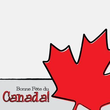 Hand drawn maple leaf Canada Day card in vector format. Stock Illustration