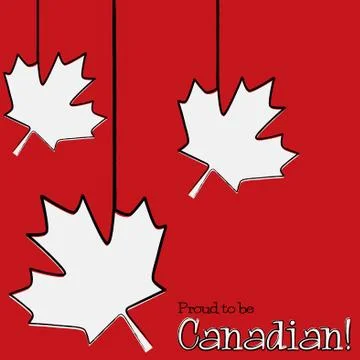 Hand drawn maple leaf Canada Day card in vector format. Stock Illustration