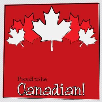 Hand drawn maple leaf Canada Day card in vector format. Stock Illustration