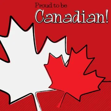Hand drawn maple leaf Canada Day card in vector format. Stock Illustration