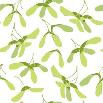 Hand drawn maple pattern Stock Illustration