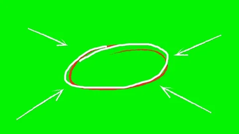 Hand-Drawn Marker with Arrow Pointer on Greenscreen Stock Footage 341359856