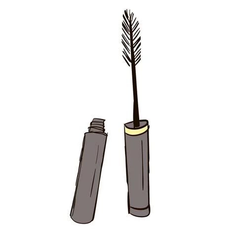 Hand-Drawn mascara. Doodle vector illustration. Make up Stock Illustration