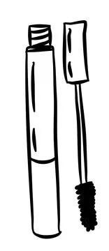 Hand-Drawn mascara. Doodle vector illustration. Make up Stock Illustration