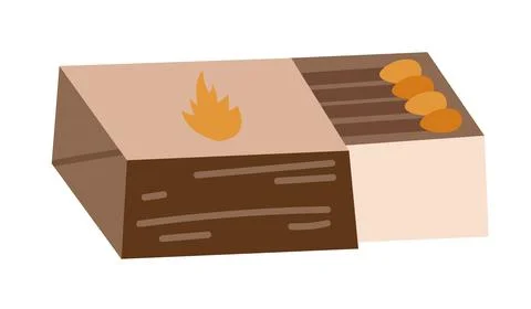 Hand drawn matches vector illustration isolated on white background. Illustra Stock Illustration