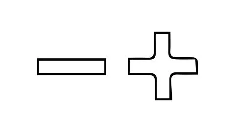 Hand drawn math signs, plus and minus signs for solving math problems Illustrazione stock