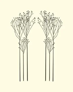Hand drawn meadow grass Stock Illustration