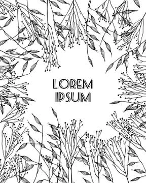 Hand drawn meadow grass Stock Illustration