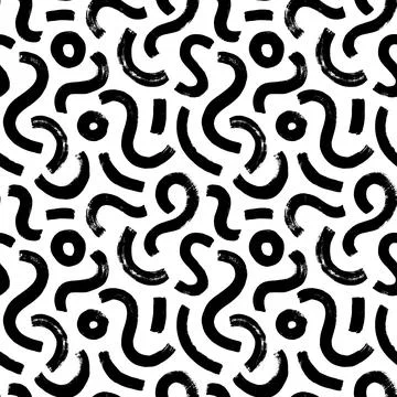 Hand drawn meandering lines pattern with circles. Stock Illustration