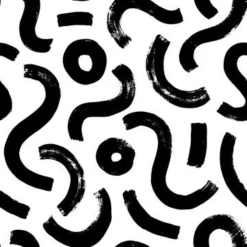 Hand drawn meandering lines pattern with circles. Stock Illustration