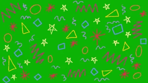 Hand Drawn Memphis Scribble Pattern Green Screen Retro 90s Doodle Stock Footage 325797446